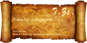 Tuboly Zsigmond névjegykártya